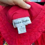 Jessica Taylor Dress Medium Red Black Boho Festival Western Hippy Fairy‎ Whimsy Photo 4