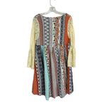 Kora America Women's Lace Sleeve Multi Patterned Dress White Photo 1