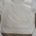 Lululemon  Athletica White Fitted Long Sleeve Bodysuit Photo 3