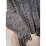 Nine West  Vintage American Dark Gray Fringe Open Front Cardigan Size M Photo 2