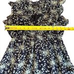 Papillon Floral Print Cap Sleeve V Neck Dress Ruffle Trim Lined Size Medium Photo 9