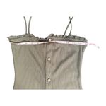 Almost Famous  Small Bodycon Mini Olive Green Button Front Spaghetti Strap Dress‌ Photo 8