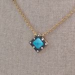 NWT Freida Rothman 14K Gold 925 Silver Turquoise Necklace With Cz Accents Blue Photo 7