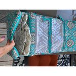 Vera Bradley  Turquoise Teal Paisley Quilted Hanging Travel Toiletry‎ Bag Photo 6