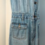 Forever 21 ‎ Sleeveless Frayed-Hem Blue Denim Button Up Jumpsuit Sz Small Photo 5