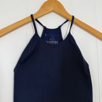 Free People Movement Navy Blue Ribbed High Neck Crop Tank Size M Photo 3