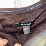 EXPRESS  velvet strapless corset asymmetrical midi sheath dress in espresso color Photo 4