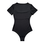 🔃Square Collar Black Short Sleeve Bodysuit Size M Photo 6
