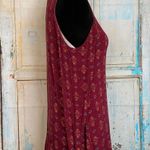 Xhilaration Burgundy Printed Peasant Tunic Top Cold Shoulder M Photo 2
