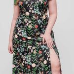 Cider Woven Sweetheart Floral Midi Dress Size 1XL Black Photo 0