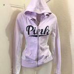 Victoria's Secret Y2K purple white PINK  zip up hoodie jacket long sleeve-S Measurement in pics Photo 1