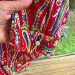 Ralph Lauren Lauren Women's Vintage Red Paisley Button Down Top Size PM Photo 5