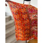 Orange Pink Green Paisley Print Shawl Wrap Scarf Photo 5