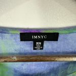 Isaac Mizrahi IMNYC M Abstract Watercolor Tie Hem Blouse Sheer Boho Artsy Top Photo 1