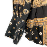 Free People | Small | Black Gold Little Secrets Button Down Wrap Top Photo 5