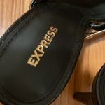 EXPRESS NWT Black Snakeskin Strapless Open Toe Heel Photo 3