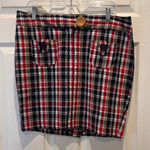 Zinc Plaid Mini Skirt Juniors Size 13 Red Blue White Cute Pocket Detail Y2K Photo 0