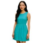 J. Crew Factory Aqua Sleeveless Sheath Dress NWT Size 4 – Chic Mini with Pockets Blue Photo 1