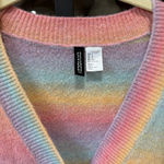 H&M pastel rainbow cardigan button down sweater vneck jacquard knit long sleeve Photo 2
