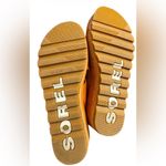 Sorel Women's Cameron Flatform Mule sandal in orange suede 8 euc Photo 2