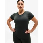 Athleta New  L Momentum Seamless Tee Elm Green Large Short Sleeve Photo 2