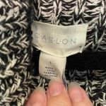 Caslon Womens Sweater Large Black & White Marled Knit Mock Neck Cozy Pullover Photo 2