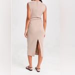 Young Fabulous and Broke Jodie Bodycon Ruched Midi Dress in Shiitake Mineral Photo 2