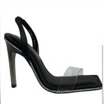 Good American  Ombré Heel Black Slingback PVC Heels By Khloe Kardashian NEW Photo 2