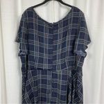 Unique Vintage Blue Plaid Tie Front 1940’s Swing Midi Dress Sz.5x/26 Photo 6