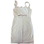 Tiger Mist ‎ Mini Dress with Bows White Size Medium Bodycon Ribbed Photo 4