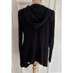 Splendid Black Cardigan Waffle Knit Hooded Asymmetric Minimalist Cozy Classic Photo 3