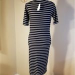 Rue 21 NWT!  Black White Striped Ribbed Knit Form Fitting Dress Size Medium Photo 4