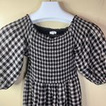 Little Lies Gingham Off the Shoulder Size Small Black White Tiered Midi Dress Black Photo 2
