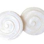 Vintage Retro White Round Post Pierced Statement Earrings Costume Jewelry Photo 0