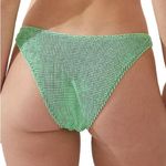 Cotton On Body Green & Black Textured High Side Brazilian Bikini Bottoms Size L Photo 1