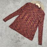 Sundance Mock Neck Longsleeve Ribbed Sweater Boho in Earth Tone Multicolor XL Orange Photo 1