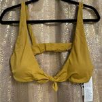 RVCA Golden Brown Tie Front Bralette Swim Bikini Large NWT Photo 0