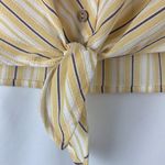 Monteau  Los Angles yellow, white, and purple stripe tie front cropped top small Photo 5