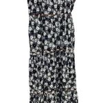 WARM Dress Big Love Floral Tiered Tie Shoulder Maxi Dress Size S Black Photo 7