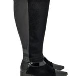 Maher Italian Expression Women's Suede Patent leather Riding Boots Black Size 39 Photo 0