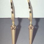 Gold Tone Dainty Dangling Pointy Boho Pierced Earrings Photo 0
