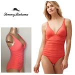 Tommy Bahama New. Over-The-Shoulder V-Neck One Piece, Paradise Coral Photo 1