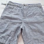 LL Bean Blue Patchwork Seersucker Favorite Fit Cotton Bermuda Shorts Size 6‎ Photo 8