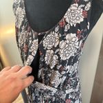 Garnet Hill Dark Floral Sleeveless Maxi Dress Cinch Waist Faux Wrap Top Scoop L Photo 7