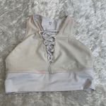 White Longline Sports Bra Front Laced Racer Back Sz Small? Photo 4