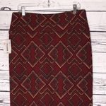 LuLaRoe  NWT Size XL Red Geometric Print Straight Pencil Cassie Skirt Photo 3