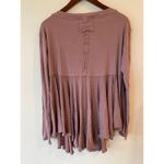 We The Free Clover Split Neck Baby Doll Long Sleeve Top Medium Boho Mauve Pink Photo 2