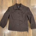 Sharagano Y2K Brown Button Up 3/4 sleeve Blazer Size Small Photo 11