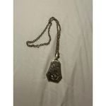 Vintage‎ Silver Tone Floral Design Pendant Necklace Jewelry Women Photo 3