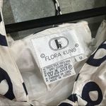 Rare Vintage 80's Flora Kung Dress Designer Silk Sz 12 Ruches Waist Pokadot Boho Black Photo 5